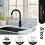 Pull Out Kitchen Sink Mixer Tap Mono Matte Black and Brushed Gold Kitchen Faucet with Pull Down Spray, Modern Single Lever Swivel Bar Taps 1 Hole with 3 Mode Spray Head Image 4