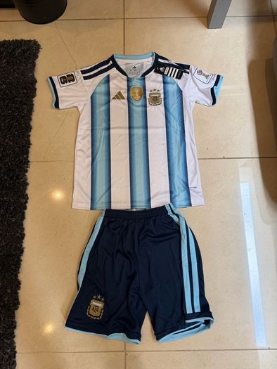 Argentina Home Football Kit Age 10-11 World Cup Jersey & Shorts BNWT