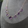 Sterling Silver (.925) Amethyst Cabochon Necklace, Graduating Design Image 2
