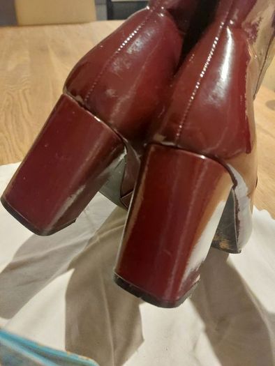 Burgundy Patent Boots