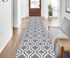 Extra Long Hallway Runner Rug Non Slip 66 x 300 cm Grey Washable Carpet Runner for Hallway Narrow Rugs Hall Runners Long Entrance Carpet Runners for Kitchen Laundry Room
