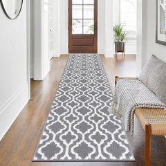 Extra Long Hallway Runner Rug Non Slip 66 x 300 cm Grey Washable Carpet Runner for Hallway Narrow Rugs Hall Runners Long Entrance Carpet Runners for Kitchen Laundry Room