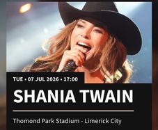 Shania Twain General Admission Ticket - Limerick