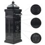 Pillar Letterbox Aluminium Vintage Style Rustproof Black Image 3