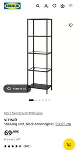 Black/Glass Ikea Shelving Unit