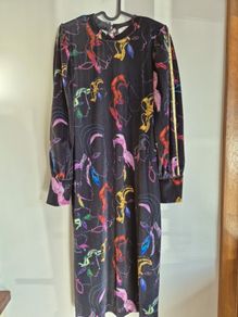 Joanne Hynes Velvet Dress Colourful Face Print Medium