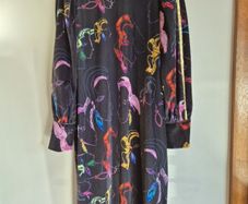 Joanne Hynes Velvet Dress Colourful Face Print Medium