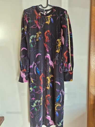 Joanne Hynes Velvet Dress Colourful Face Print Medium