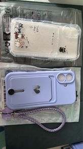 iPhone 16 case with card slot, brand new, cute cat and purple