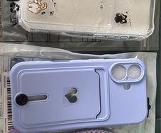 iPhone 16 case with card slot, brand new, cute cat and purple