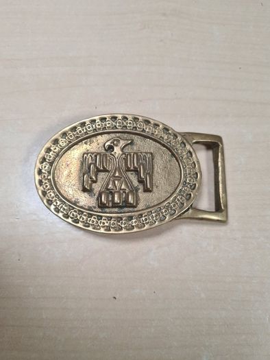 Vintage Brass Belt Buckle Native American Phoenix Thunderbird