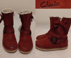 Clarks Kids Red leather Boots