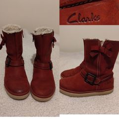 Clarks Kids Red leather Boots