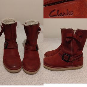 Clarks Kids Red leather Boots