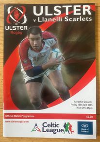 2005 Ulster v Llanelli Scarlets - Celtic League Programme