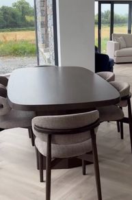 210cm Dark Brown Oak Dining table, Ex Display Like New