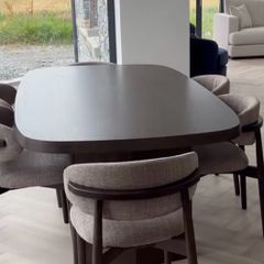 210cm Dark Brown Oak Dining table, Ex Display Like New