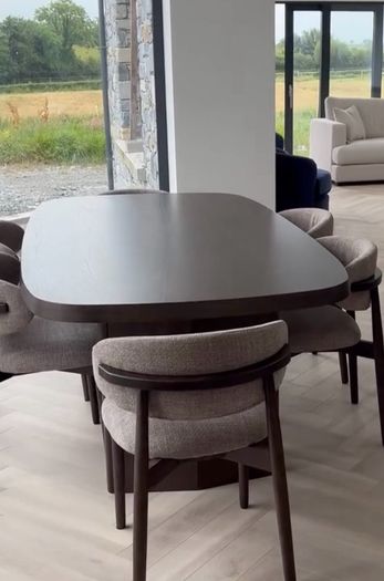 210cm Dark Brown Oak Dining table, Ex Display Like New