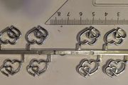 Silver heart embellishments - craft supplies