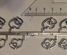 Silver heart embellishments - craft supplies
