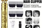 Pro Hair Bald Barber Trimmer Set For Men - Gold Color Usb ,- Free Delivery