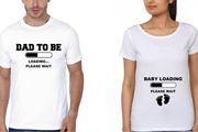 Dad To Be And Baby Loading Couple T-shirts Great Gift Present For Valentines Day And Pregnancy Announcement Idea