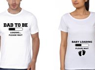 main image for ad Dad To Be And Baby Loading Couple T-shirts Great Gift Present For Valentines Day And Pregnancy Announcement Idea