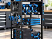 Heavy Duty 4 Tier Tool Organiser Cart with Wheels 150 lbs Rolling Tool Trolley Garage Storage Rack