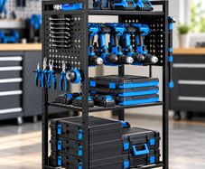 Heavy Duty 4 Tier Tool Organiser Cart with Wheels 150 lbs Rolling Tool Trolley Garage Storage Rack