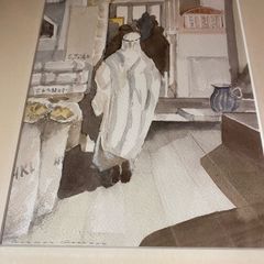 Watercolour by Gordon Goodman the bazzer mounted unframed and signed