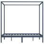Canopy Bed Frame Grey Solid Pine Wood 120x200 cm Image 3