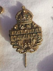 WW2 National Savings plastic pin badge (1940s). Home Front.