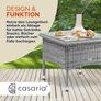 Polyrattan Side Table 50 x 50 x 45 cm Height Adjustable 5 mm Safety Glass Weatherproof 80 kg Load Capacity Garden Table Balcony Table Tea Table Outdoor Cream Image 9