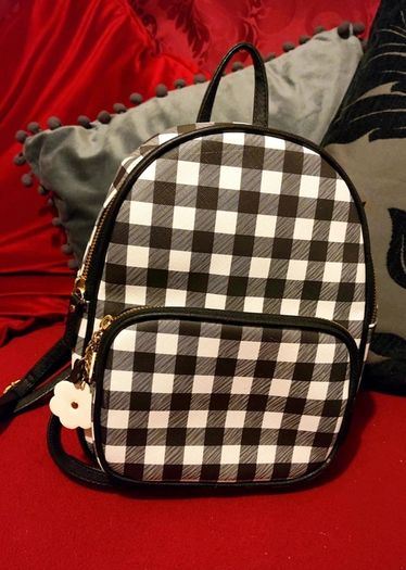 Chic Checkered Mini Backpack Claires