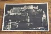 Vintage Postcard Hohensalzburg, Salzburg, Austria, Cathedral and Chime at Night - free standard postage