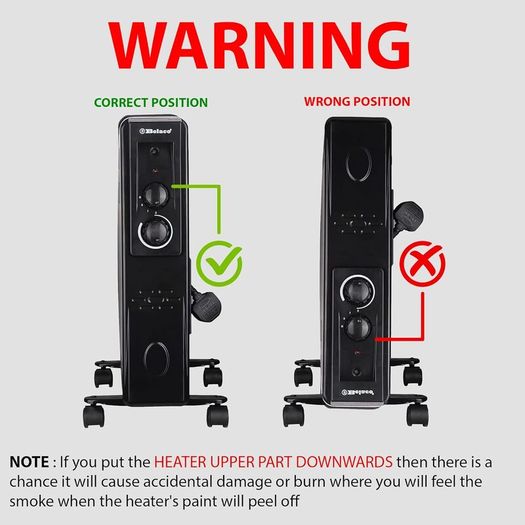 2500W Oil Filled Radiator Heater, 11 Fins Portable Electric Radiator with Adjustable Thermostat & Safety Cut-Off, Energy Saving Room Heater for Home & Office - Black