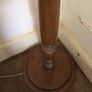 Vintage tall wooden floor lamp with shade Image 5