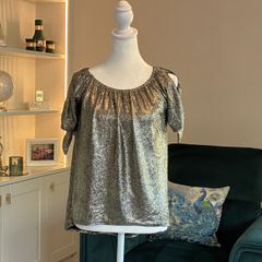 Brand-new Ladies Gold & Black Metallic Top Size: UK 10 / EU 38