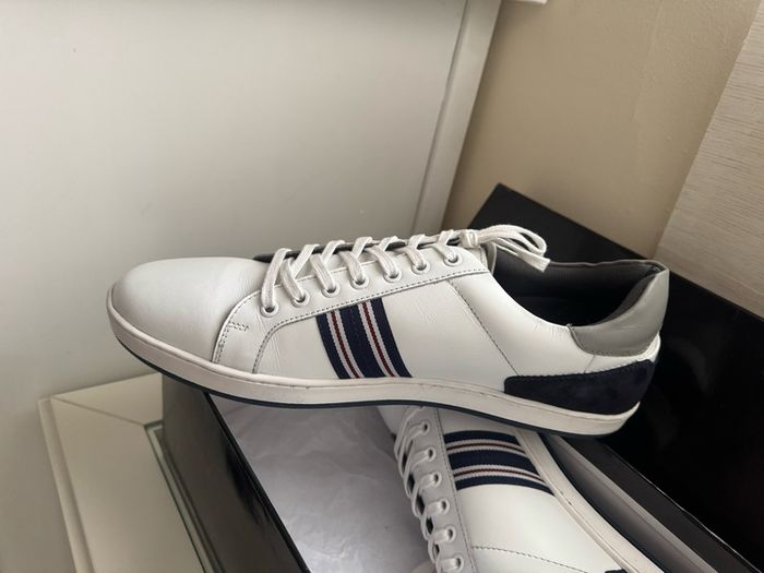 Dune white leather trainers