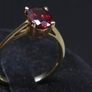 Vintage 9ct Gold Red Stone Ring Fully Hallmarked Birmingham Size 53.5 Image 2