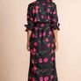 NEW_Dove Maxi Dress in Black/Pink/Red Poppy Flowers Image 6
