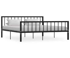 Bed Frame Black Metal 180x200 cm