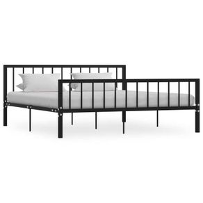 Bed Frame Black Metal 180x200 cm