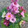 Elegant faux flowers grave arraignments Image 4