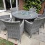 6 Seater Grey Rattan Outdoor Dining Set Image 4
