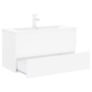 Sink Cabinet with Built-in Basin White Chipboard Image 6
