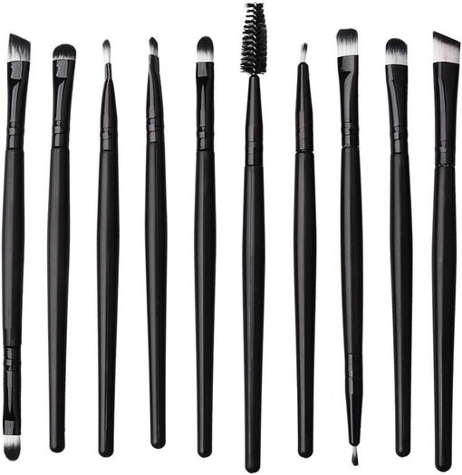Make up Brush Set 20 PCs Professional Face Eyeliner for Foundation Blush Concealer Eyeshadow with Travel Black