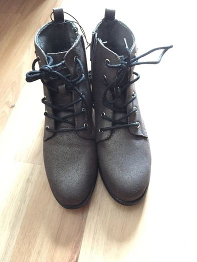 BRAND NEW with tags, Metallic Silver Flat Ankle Boots