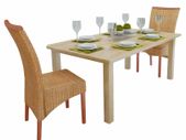 Dining Chairs 2 pcs Brown Natural Rattan