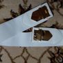Ladies belt white and metal stretchy rubber belt Image 2